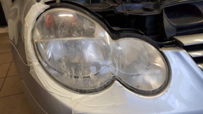 Mercedes Scheinwerfer vorher